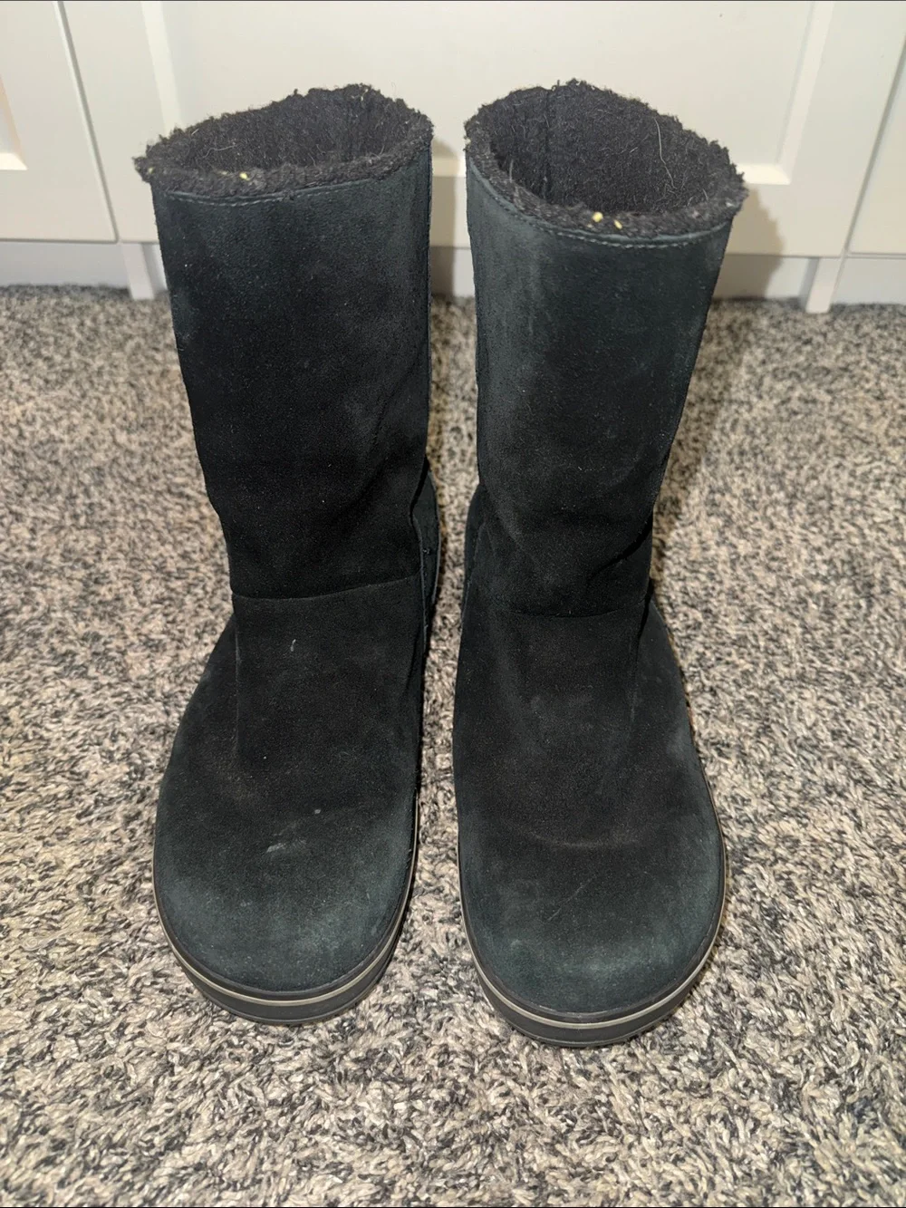 Sorel Women’s NL1975 Waterproof Suede Black Mid Calf Winter Boots Size 9
